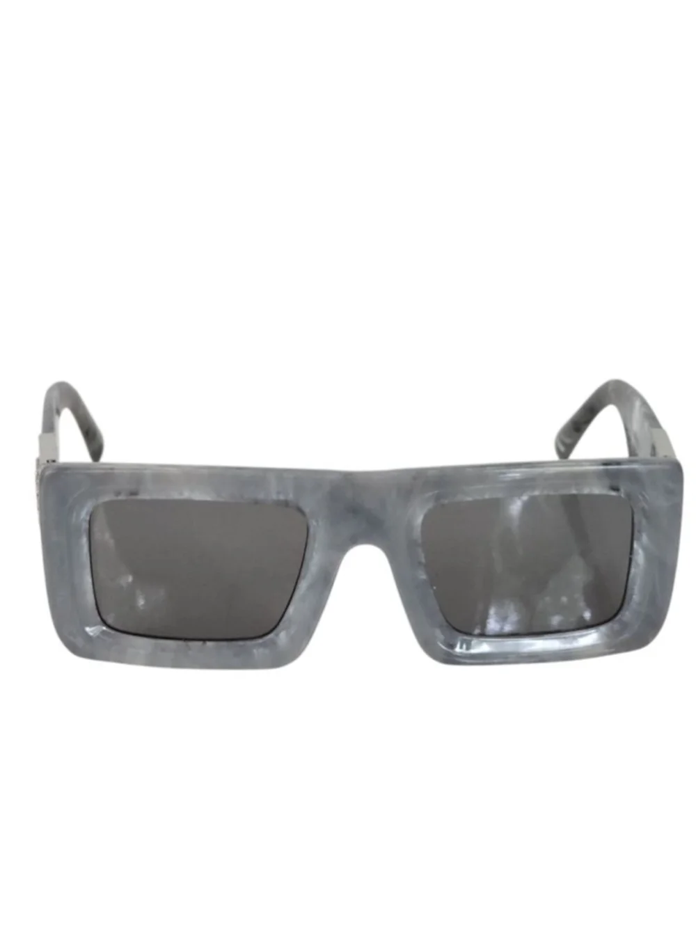 OFF-WHITE Leonardo OER1049 Gray Marble Square Sunglasses Unisex